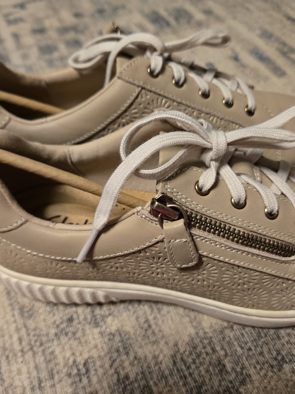 Clarks Women's Lace-Up Sneakers in Taupe